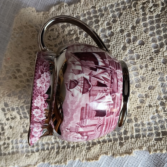 Vintage Wedgwood & Barlaston Silver And Mulberry Ferrara Transfer Ware Pitcher - Picture 1 of 4